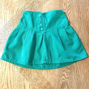 VTG girls 80’s 90’s Basic Editions Skirt Cotton Blend Buttons Green Sz 4